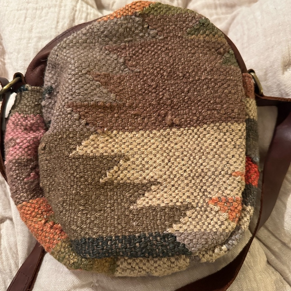 Jute rug canvas Multicolor Woven Crossbody Bag